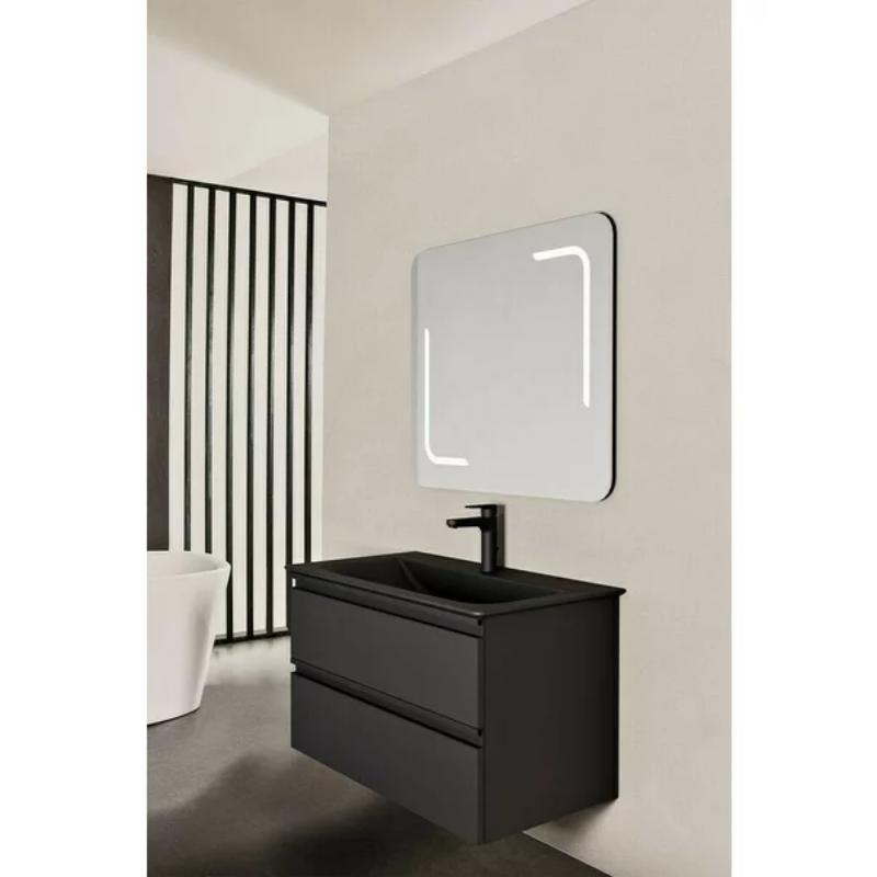 Mobilier pentru lavoar Ideal Standard, Tesi 80 cm, negru mat